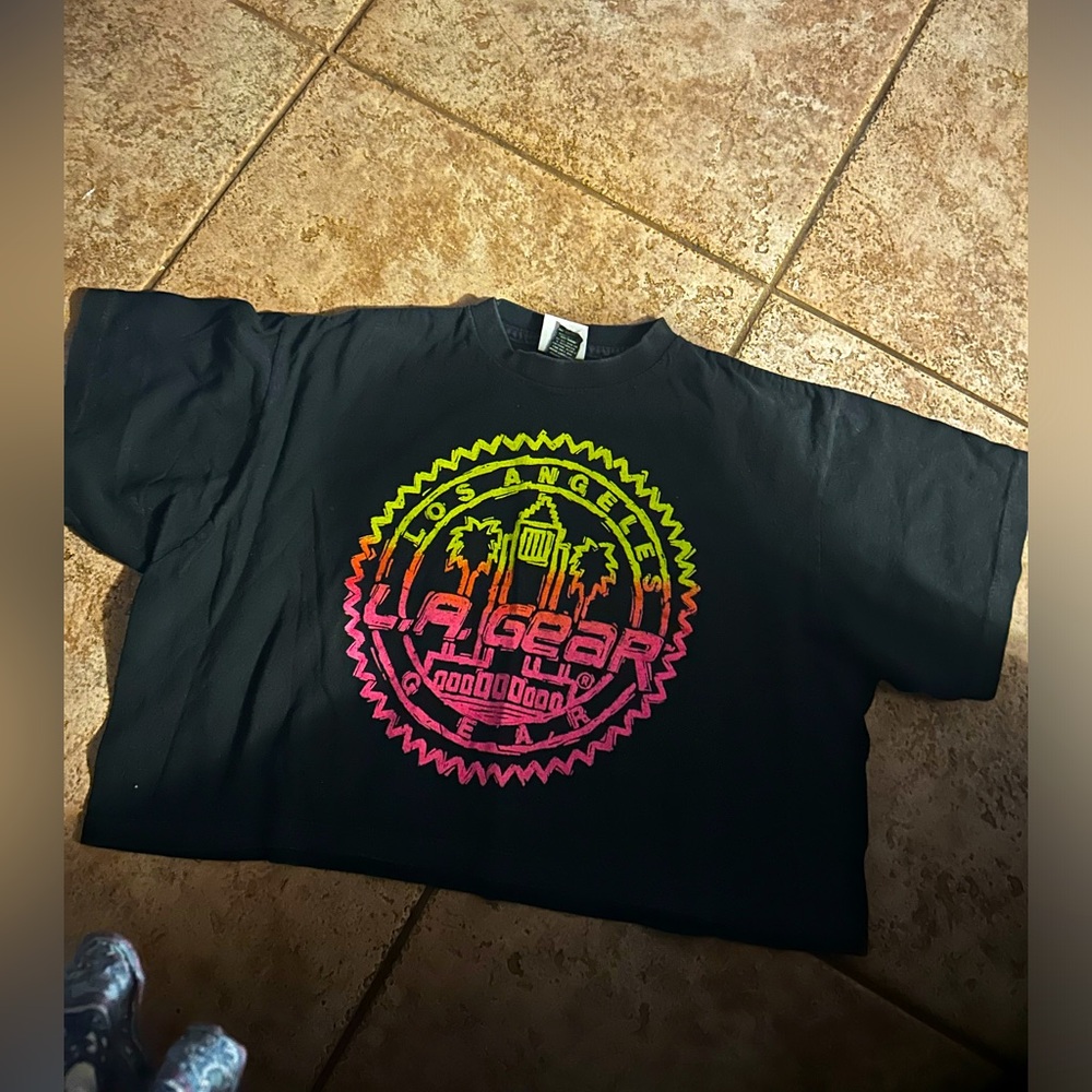 L.A. Gear Vintage Crop Neon Shirt Rare 80’s 90’s One Size Fits Most So Cute!💕💚